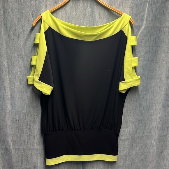 Joesph Ribkoff black and yellow short sleeve size 4 - Picture 2 of 8